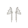 Silver Rhinestone Butterfly Tail Studs