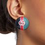 Dome Red and Green Desinger Silver Studs