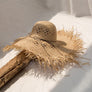 Woman Summer Outdoor Beach Cool Raffia Straw Hat Hollow Out Large Visor Brim U.S