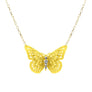 Yellow 3D Butterfly Pendant Necklace