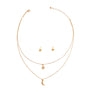 Gold 2 Layer Chain Moon Necklace