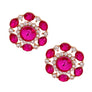 Fuchsia Crystal Circle Studs