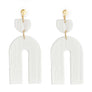 White Clay Arch Bridal Earrings