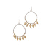 TEXTURED HOOP FASHION EARRING WITH ARROWHEAD CHARMS