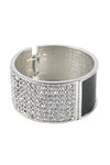 Rhinestone and Leather Two Sided Bangle