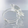 Rhinestone Floral Charm Cuff Bangle