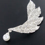 Rhinestone Leaf Brooch