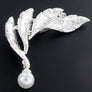 Rhinestone Leaf Brooch