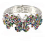 Multi Color Rhinestone Butterfly Bangle