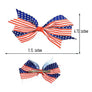 Women USA American Flag Head Hair Bow Alligator Clip Ribbon July 4th Funny Girl