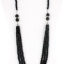 Crystal Beads Layered Pearl Necklace Earring and Bracelet Set