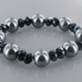 Crystal Beads Layered Pearl Necklace Earring and Bracelet Set