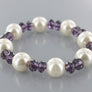 Crystal Beads Layered Pearl Necklace Earring and Bracelet Set