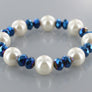 Crystal Beads Layered Pearl Necklace Earring and Bracelet Set