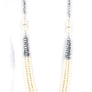 Crystal Beads Layered Pearl Necklace Earring and Bracelet Set