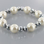 Crystal Beads Layered Pearl Necklace Earring and Bracelet Set