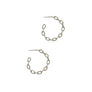 OPEN HOOP METAL LINK POST EARRING