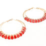Glass Beads Crystal Hoop Earring