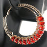 Glass Beads Crystal Hoop Earring