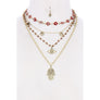ANTIQUE EVIL EYE LAYER FASHION NECKLACE