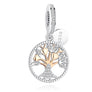 925 Sterling Silver European Rose Gold Charm Cat Tree Life Mom DIY Bead Bracelet