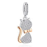 925 Sterling Silver European Rose Gold Charm Cat Tree Life Mom DIY Bead Bracelet