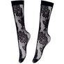 High Knee Socks Black Lace Crochet Thin Transparent Fishnet Mesh Sexy Stockings
