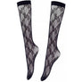 High Knee Socks Black Lace Crochet Thin Transparent Fishnet Mesh Sexy Stockings