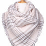 Multi Tone Plaid Oversized Blanket Scarves Shawls