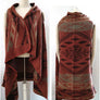 Multi Tone Aztec Pattern Poncho/Vest