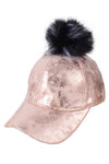 Pom Pom Vintage PU Cap