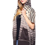 Striped Pattern Poncho with Pockets