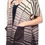 Striped Pattern Poncho with Pockets