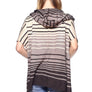 Striped Pattern Poncho with Pockets