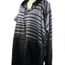 Striped Pattern Poncho with Pockets