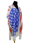 Tie Dyed Wash American Flag Kimono