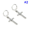 Trendy Kpop-Inspired Hoop Cross Drop Dangle Ear Stud Earrings, Fashion Jewelry Unisex