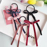 Women Velvet Plaid Scrunchy Bow Hair Band ponytail Holder Tie Elastic Accessory