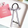 Women Velvet Plaid Scrunchy Bow Hair Band ponytail Holder Tie Elastic Accessory