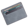 Slim Men Women Leather Wallet Business Credit Card Holder ID Holder Thin 5 Slots