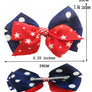 Patriotic American Flag Heart Ribbon Bow Tie Hair Pin Headband USA 4th of July