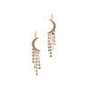 HAMMERED MOON METAL TASSEL DANGLE EARRING