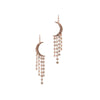 HAMMERED MOON METAL TASSEL DANGLE EARRING