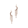 HAMMERED MOON METAL TASSEL DANGLE EARRING
