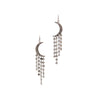 HAMMERED MOON METAL TASSEL DANGLE EARRING