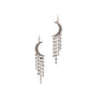 HAMMERED MOON METAL TASSEL DANGLE EARRING
