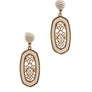 METAL TWIST LINED FAUX LEATHER FILIGREE DROP EARRING