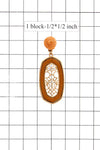 METAL TWIST LINED FAUX LEATHER FILIGREE DROP EARRING