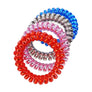 4 Spiral Hair Tie Traceless No Crease Shine Tone Coil Phone Cord Ponytail Holder