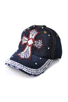 Crystal Embedded Cross Hat